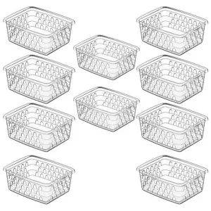 Kit 10 Cesto Caixa Organizador Multiuso Pequeno Transparente - Uninjet