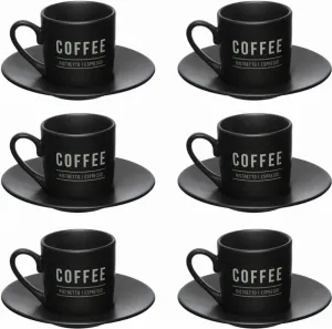 Xícara Café, Western, Porcelana, Manhattan, Preta, 12 peças