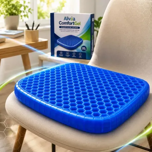 Almofada Assento Egg em Gel de Silicone Ortopédica para Cadeira e Carro