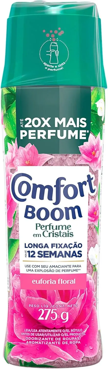 Comfort Boom Odorizador de Roupas Cristais de Perfume Euforia Floral 275gr