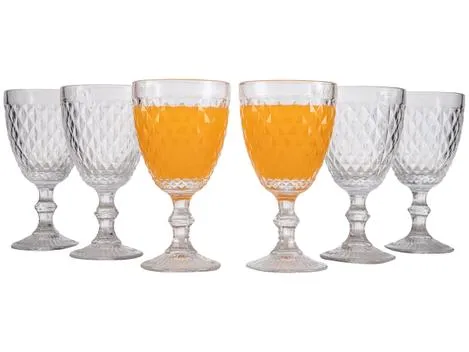 Jogo de Taças de Vidro 330ml 6 Peças Haus - Bico de Jaca Empire