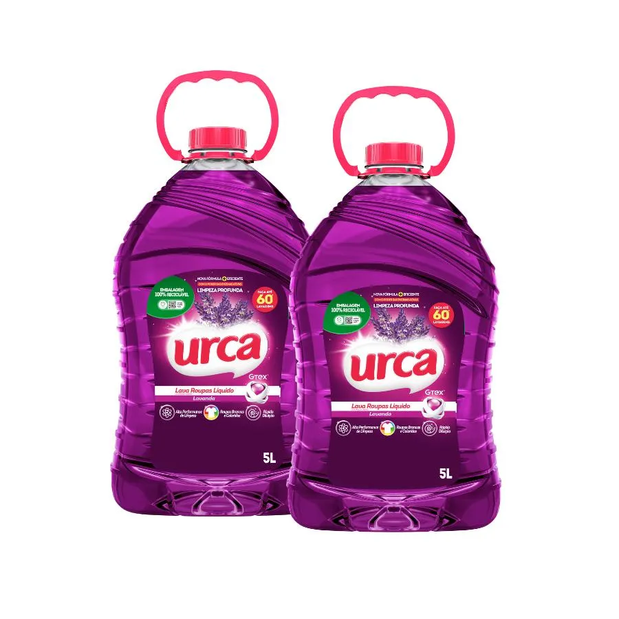 Kit 2 Lava Roupas Líquido Urca Lavanda 5L Limpeza Completa