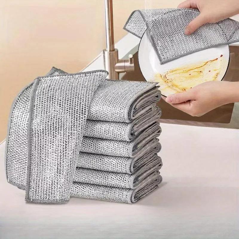 Kit 6/12/18/24 Panos De Limpeza Aço Premium Reutilizável Área Panela Fogão Toalha Louça | Shopee Brasil