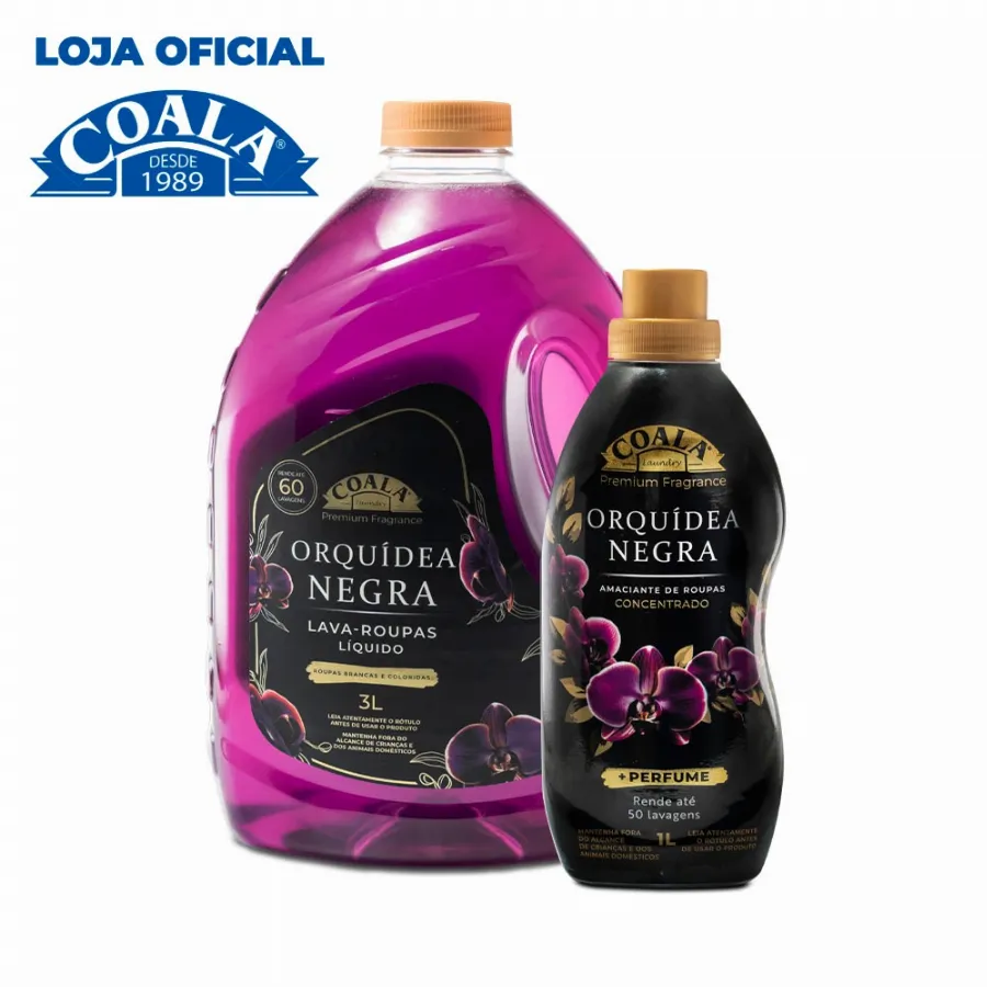 Kit Coala Laundry Orquídea Negra - 1 lava Roupas 3L +1 Amaciante1L | Shopee Brasil