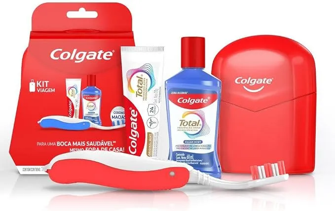 Kit de Higiene Bucal Colgate Total para Viagem Completo