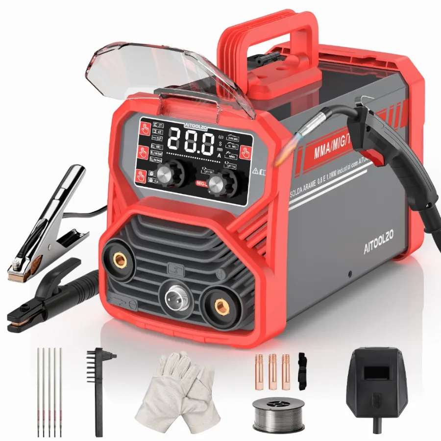 Máquina Solda Sem Gás 200A Syn Mig +Ai Mig+Tig+Mma 4 Em 1 Dispositivo Multifuncional Com Tampa Para LCD Aitoolzo 220V | Shopee Brasil