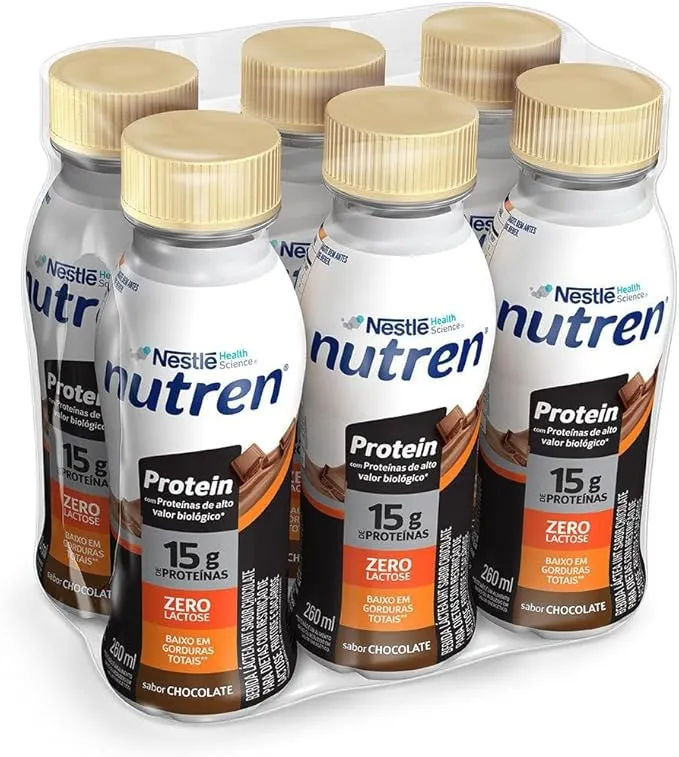 Nutren Protein Chocolate 15g Proteína 260ml Kit com 6 Unidades