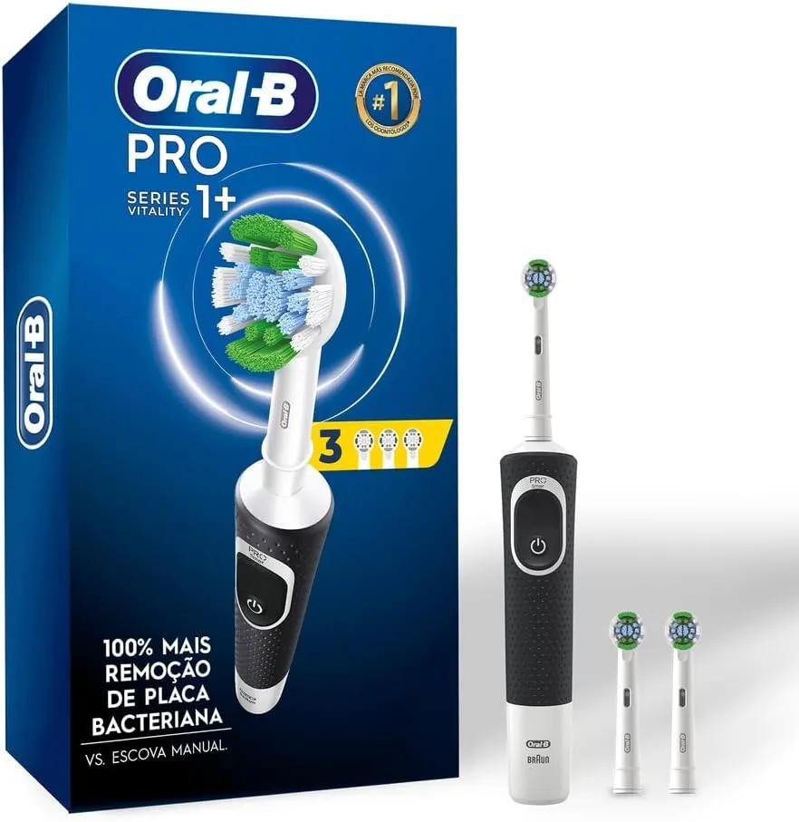 Oral-B Escova de Dente Elétrica PRO Series 1, Cabeça Redonda, Preta