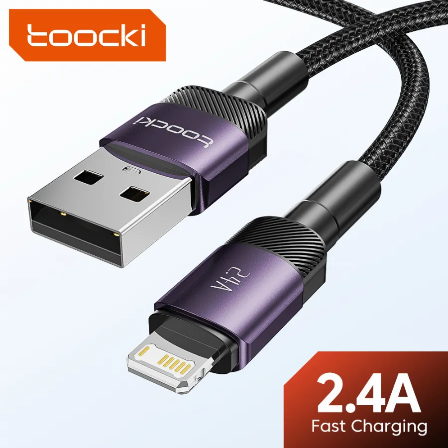 Toocki cabo usb para iphone 14 13 12 11 pro max xs 8 7 plus 2.4a cabo de iluminação de carregamento rápido para iphone carregador cabo de dados fio - AliExpress 202192403